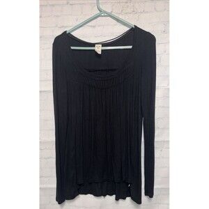 We the Free "Love Valley" Black Long Sleeve Top - Size Small Oversized Heavy